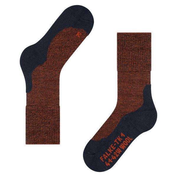 Skarpetki Falke TK1 Adventure Wool. Brązowe skarpety męskie Falke, bez wzorów, z poliamidu. Za 176.50 zł.