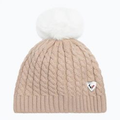 Czapka zimowa damska Rossignol Kitsi. Brązowe czapki damskie Rossignol, na zimę, bez wzorów, z materiału, eleganckie. Za 179.99 zł.