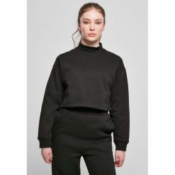 Bluza damska Urban Classics cropped oversized high neck crew-Duże rozmiary. Czarne bluzy damskie Urban Classics, bez wzorów, bez ramiączek, bez kaptura. Za 198.50 zł.
