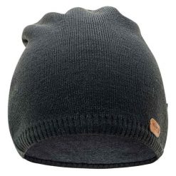 Zimowa Czapka Unisex Dla Dorosłych Logo Winisk. Czarne czapki damskie IGUANA, na zimę, bez wzorów. Za 77.99 zł.
