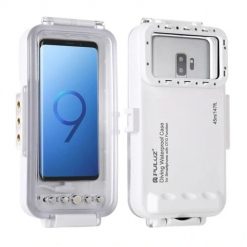 Etui Puluz wodoodporne 45m do smartfonów USB C do zdjęć i nagrań podwodnych (białe). Białe zegarki sportowe Puluz, bez wzorów. Za 369.00 zł.