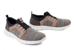 RIEKER B7796-64 beige combination, półbuty męskie. Brązowe półbuty męskie Rieker, na lato, bez wzorów, bez obcasa, bez zapięcia. Za 369.90 zł.