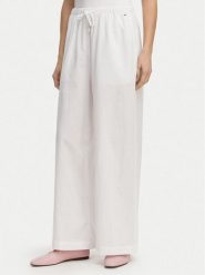 Tommy Hilfiger Spodnie materiałowe UW0UW06431 Biały. Białe spodnie materiałowe damskie Tommy Hilfiger, bez wzorów, z bawełny. Za 289.99 zł.