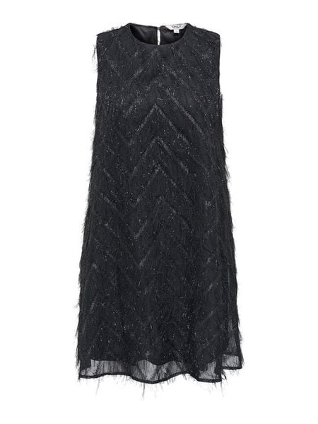 ONLY Sukienka koktajlowa Faye 15358411 Czarny Loose Fit. Czarne sukienki damskie ONLY, xs, bez wzorów, z syntetyku, wizytowe, bez kołnierzyka, bez ramiączek. Za 199.99 zł.