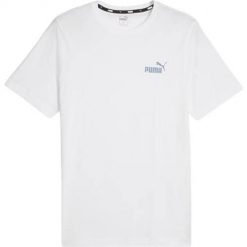 Koszulka sportowa męska Puma Ess Small Logo. Białe koszulki sportowe męskie Puma, m, bez wzorów, z bawełny, bez ramiączek. Za 129.99 zł.