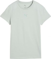 Puma Koszulka damska Puma Ess Centered Cat Logo Tee miętowa 692916 29 2XL. Zielone bluzki damskie Puma, xl, bez wzorów, bez kołnierzyka, bez ramiączek. Za 98.99 zł.