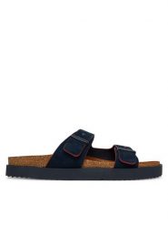 Tommy Hilfiger Klapki Cork Adjustable Suede Sandal FM0FM05869 Granatowy. Niebieskie klapki męskie Tommy Hilfiger, bez wzorów, ze skóry, bez zapięcia. Za 409.99 zł.