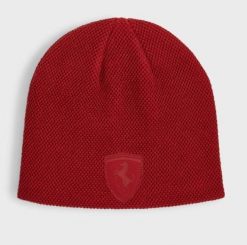 Czapka Zimowa Puma Ferrari Style Beanie. Czerwone czapki damskie Puma, na zimę, bez wzorów, z dzianiny, eleganckie. Za 101.20 zł.