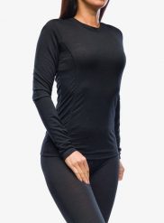 Bluza termoaktywna damska Sensor Merino Air Tee LS. Czarne bluzy damskie Sensor, l, bez wzorów, z materiału, bez ramiączek, bez kaptura. Za 307.99 zł.