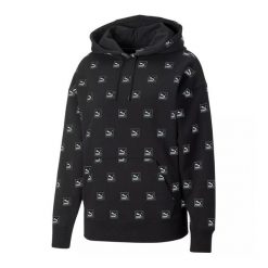 Damska Bluza Z Nadrukiem Love Na Całej Powierzchni. Czarne bluzy damskie Puma, l, bez wzorów, bez ramiączek, bez kaptura. Za 329.99 zł.