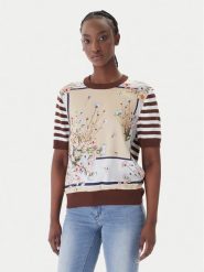 Liu Jo T-Shirt WA6386 MS49I Brązowy Regular Fit. Brązowe t-shirty damskie Liu Jo, xl, bez wzorów, z wiskozy, bez kołnierzyka, bez ramiączek. Za 599.99 zł.