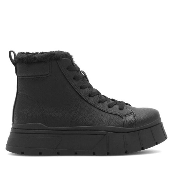 Trzewiki DeeZee. Czarne botki damskie DeeZee, bez wzorów, bez obcasa, na płaskiej podeszwie, bez zapięcia. Za 199.99 zł.