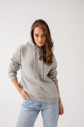 BLUZA GINA SZARA L - Flawless. Szare bluzy damskie Flawless, l, bez wzorów, z bawełny, klasyczne, bez ramiączek, z kapturem. Za 188.50 zł.