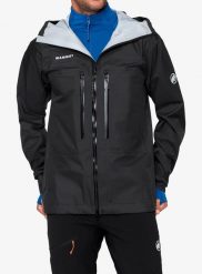 Kurtka z membraną Mammut Taiss Light HS Hooded Jacket. Czarne kurtki męskie Mammut, l, bez wzorów, z materiału, bez kaptura. Za 1,583.99 zł.