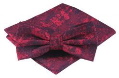 Mucha Męska z Poszetką - Alties - Odcienie Czerwieni. Czerwone krawaty i muchy Alties, bez wzorów, eleganckie. Za 54.00 zł.