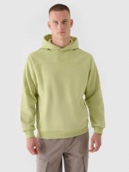 4F Bluza dresowa nierozpinana z kapturem męska 4F x Robert Lewandowski - zielona XL. Zielone bluzy sportowe męskie 4F, m, z aplikacjami, z bawełny, z kapturem. W wyprzedaży za 139.99 zł.