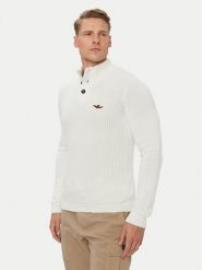 Aeronautica Militare Sweter 262MA1572UL00409 Biały Regular Fit. Białe swetry męskie Aeronautica Militare, m, bez wzorów, z bawełny, bez kołnierzyka, bez ramiączek. Za 664.99 zł.