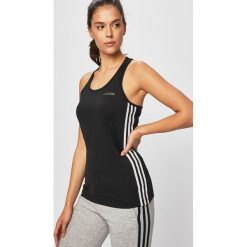 Adidas - Top. Czarne koszulki sportowe damskie Adidas, l, bez wzorów, z dzianiny, bez ramiączek, climacool (adidas). Za 99.90 zł.