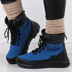 Niebieskie zimowe śniegowce damskie z membraną i Softshell Vanhorn 340. Niebieskie śniegowce damskie Vanhorn, ze skóry, bez zapięcia. Za 199.00 zł.