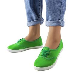Zielone tenisówki Lafayette. Zielone trampki i tenisówki damskie bez wzorów, bez zapięcia. Za 66.71 zł.