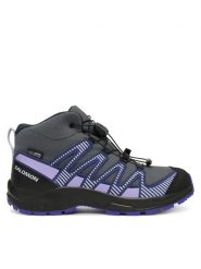 Salomon Trekkingi Xa Pro V8 Mid Waterproof L47857300 Szary. Szare obuwie trekkingowe damskie Salomon, z materiału, bez zapięcia. Za 369.99 zł.