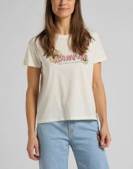 DAMSKI T-SHIRT LEE KANSAS GRAPHIC TEE SHARK TOOTH L44HEPQB 112109876. T-shirty damskie Lee, l, bez wzorów, bez kołnierzyka, bez ramiączek. Za 69.99 zł.