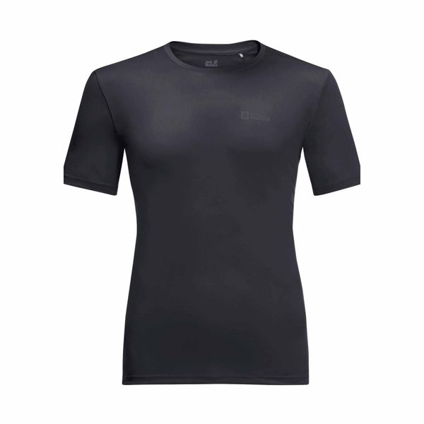 Koszulka sportowa męska Jack Wolfskin 18070726000. Czarne koszulki sportowe męskie Jack Wolfskin, l, bez wzorów, z poliesteru, bez ramiączek, trekkingowe. Za 181.00 zł.