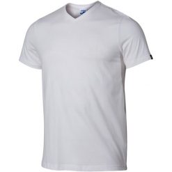 Koszulka sportowa męska Joma Versalles. Białe koszulki sportowe męskie Joma, l, bez wzorów, bez ramiączek, do piłki nożnej. Za 39.99 zł.