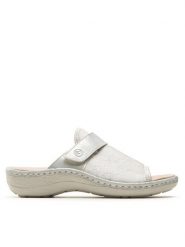 Remonte Klapki D7664-40 Szary. Szare klapki damskie Remonte, bez wzorów, z materiału, bez obcasa, bez zapięcia. Za 409.99 zł.