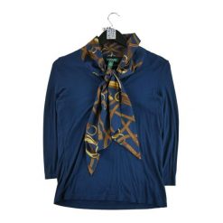 Damski sweter w kolorze granatowym. Niebieskie swetry nierozpinane damskie Ralph Lauren, l, bez wzorów, eleganckie, bez kołnierzyka, bez ramiączek. Za 85.16 zł.