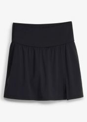 Spódnica sportowa z wszytymi kolarkami, szybko schnąca. Czarne spódnice damskie bonprix, bez wzorów, z materiału, sportowe, sportowe. Za 112.99 zł.