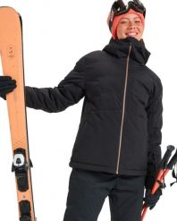 Kurtka do sportów zimowych techniczna damska SNOWYHILL PUFFY. Czarne kurtki sportowe damskie Roxy, s, bez wzorów, z materiału, bez ramiączek, bez kaptura, narciarskie. Za 599.99 zł.