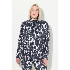 Damskie Bluzka funkcyjna komin dekolt w szpic długi rękaw z recyklingu. Czarne koszulki sportowe damskie Ulla Popken, plus size, bez wzorów, z elastanu, bez ramiączek. W wyprzedaży za 143.99 zł.