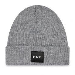 Czapka zimowa męska HUF Essential Box Logo Beanie. Szare czapki męskie HUF, na zimę, bez wzorów. W wyprzedaży za 67.00 zł.