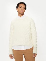 Tommy Hilfiger Sweter MW0MW36546 Biały Regular Fit. Białe swetry męskie Tommy Hilfiger, l, bez wzorów, z wełny, bez kołnierzyka, bez ramiączek. Za 759.99 zł.