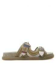 Aldo Klapki Bohodream 13967605 Zielony. Zielone klapki damskie Aldo, bez wzorów, z materiału, bez obcasa, bez zapięcia. Za 399.99 zł.