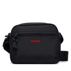 Saszetka HUGO. Czarne saszetki i nerki męskie Hugo, bez wzorów. Za 339.99 zł.