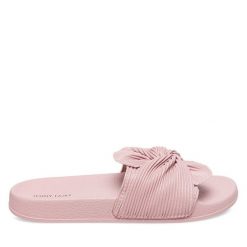 Klapki JENNY. Czerwone klapki damskie Jenny, bez wzorów, bez obcasa, bez zapięcia. Za 59.99 zł.