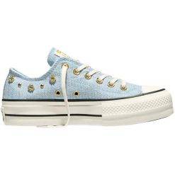 Buty sportowe Converse Chuck Taylor All Star Lift. Niebieskie obuwie sportowe damskie Converse, bez wzorów, bez zapięcia. Za 590.00 zł.