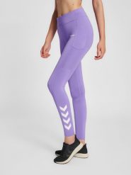 Damskie legginsy mid-rise Hummel MT Chipo. Niebieskie legginsy damskie Hummel, bez wzorów, z elastanu. Za 212.45 zł.