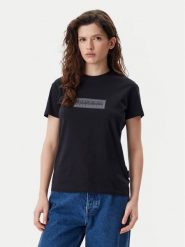 Napapijri T-Shirt NP0A4IP1 Czarny Regular Fit. Czarne t-shirty damskie Napapijri, m, bez wzorów, z bawełny, bez kołnierzyka, bez ramiączek. Za 129.99 zł.