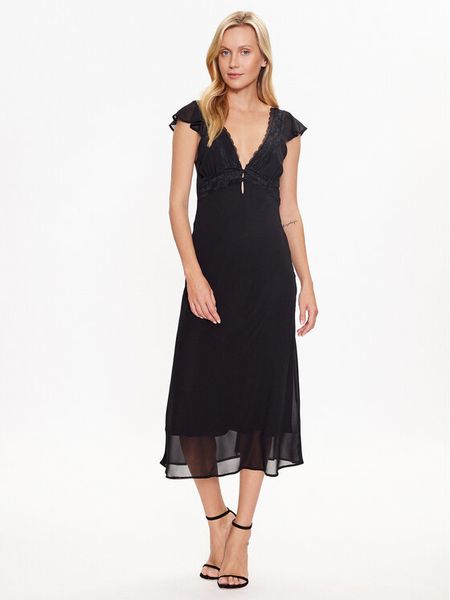 Kontatto Sukienka codzienna BO106 Czarny Regular Fit. Czarne sukienki damskie Kontatto, na co dzień, xs, bez wzorów, z syntetyku, bez kołnierzyka, bez ramiączek, proste. Za 359.99 zł.