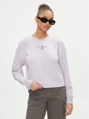 Tommy Jeans Bluza Essential Logo DW0DW18143 Fioletowy Regular Fit. Fioletowe bluzy damskie Tommy Jeans, l, bez wzorów, z bawełny, bez ramiączek, bez kaptura. Za 299.99 zł.