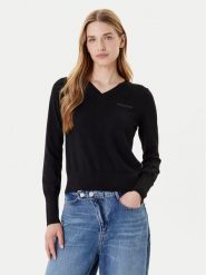 Guess Jeans Sweter W4BR84 Z3HO2 Czarny Regular Fit. Czarne swetry nierozpinane damskie Guess Jeans, s, z aplikacjami, z jeansu, bez kołnierzyka, bez ramiączek. Za 249.99 zł.