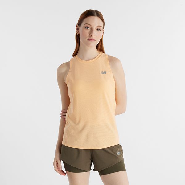 Koszulka damska New Balance WT41280PAE – pomarańczowa. Brązowe bluzki damskie New Balance, s, bez wzorów, z materiału, sportowe, bez kołnierzyka, bez ramiączek. Za 99.99 zł.