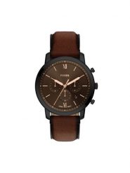 Fossil Zegarek Neutra FS6163 Brązowy. Brązowe zegarki męskie FOSSIL, bez wzorów, ze skóry. Za 779.99 zł.