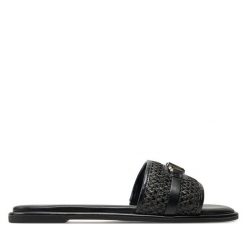 Klapki MICHAEL Michael Kors. Czarne klapki damskie MICHAEL Michael Kors, bez wzorów, bez obcasa, bez zapięcia. Za 819.99 zł.