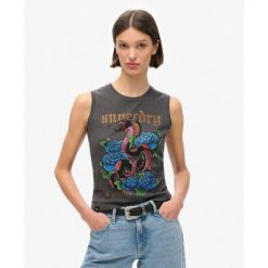 Kamizelka z kryształkami do tatuażu. Brązowe bielizna sportowa damska Superdry, bez wzorów. W wyprzedaży za 189.70 zł.