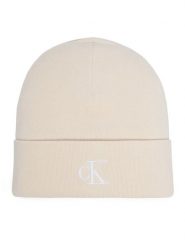 Calvin Klein Czapka Fine LV04F8098G Kremowy. Białe czapki damskie Calvin Klein, na zimę, bez wzorów, z wiskozy. Za 129.99 zł.