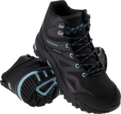 Buty trekkingowe damskie Hi-Tec Hedon Mid czarno-niebieskie r. 36. Czarne obuwie trekkingowe damskie Hi-tec, bez zapięcia. Za 204.98 zł.